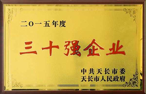 凯奥获得2015年度的三十强企业的荣誉称号